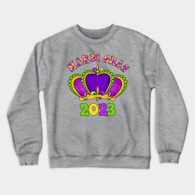 Mardi Gras 2023 Crewneck Sweatshirt by Designs by Ira